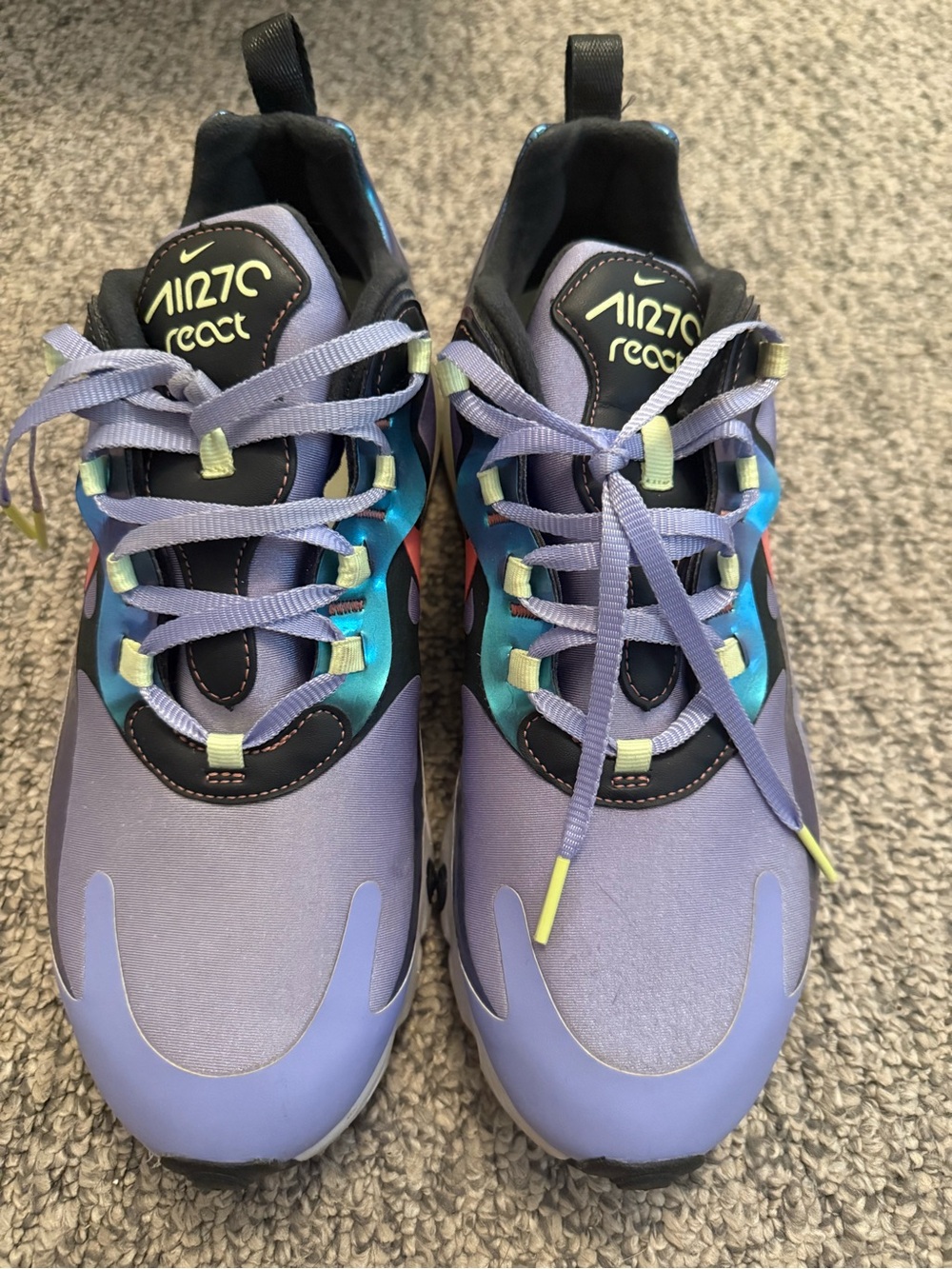 Nike women’s Air Max 270 React Lavender and Blue size 11